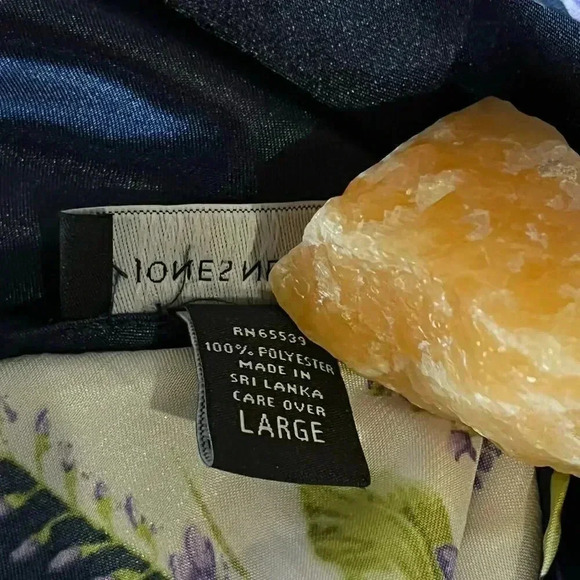 Jones New York NWT Women’s Navy Floral Slip Dress Adjustable Strap‎ Large - Picture 5 of 7